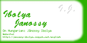 ibolya janossy business card