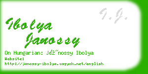 ibolya janossy business card